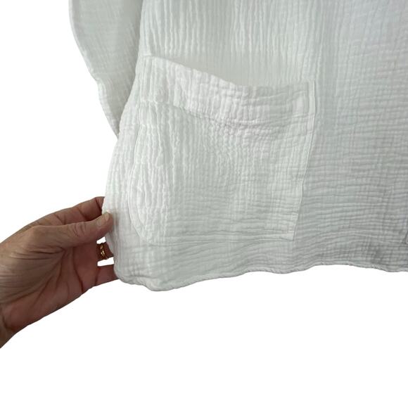 Jones & Co Jones New York White Gauzy Blouse Women's Medium Boho Minimalist - Picture 6 of 12